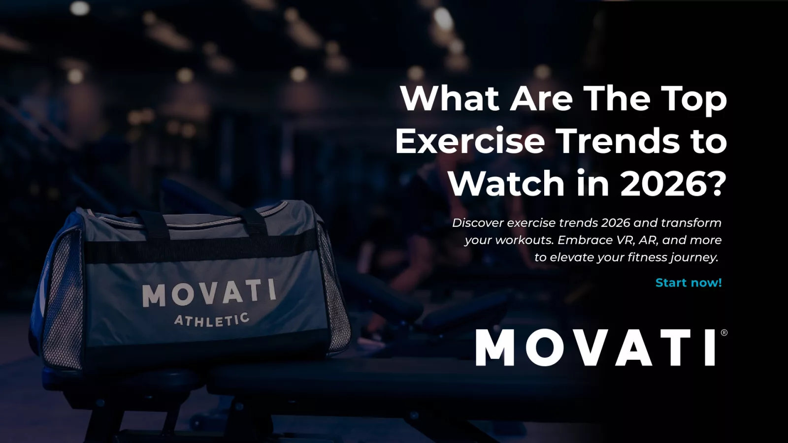Gym bag on a bench in a dimly lit gym, highlighting exercise trends 2026.