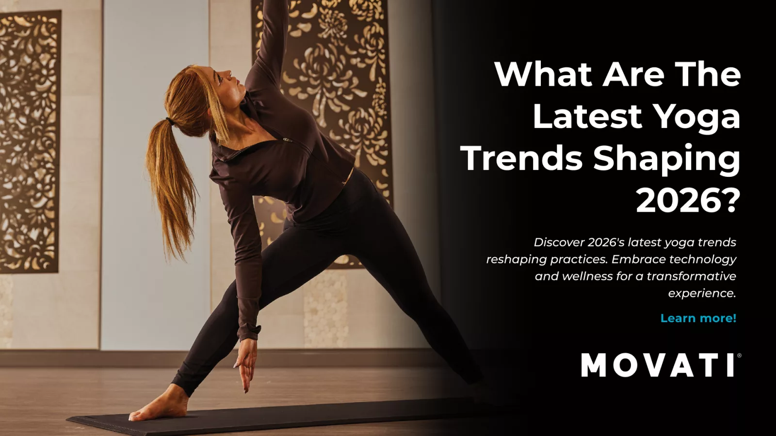 Woman practicing yoga indoors, illustrating the latest yoga trends shaping 2026 with a focus on modern techniques.