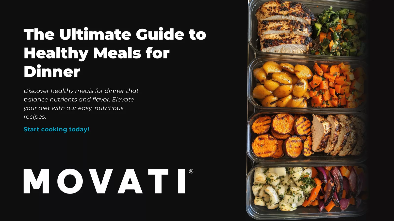 Meal prep containers with grilled chicken, roasted vegetables, and herbs, ideal for healthy meals for dinner.