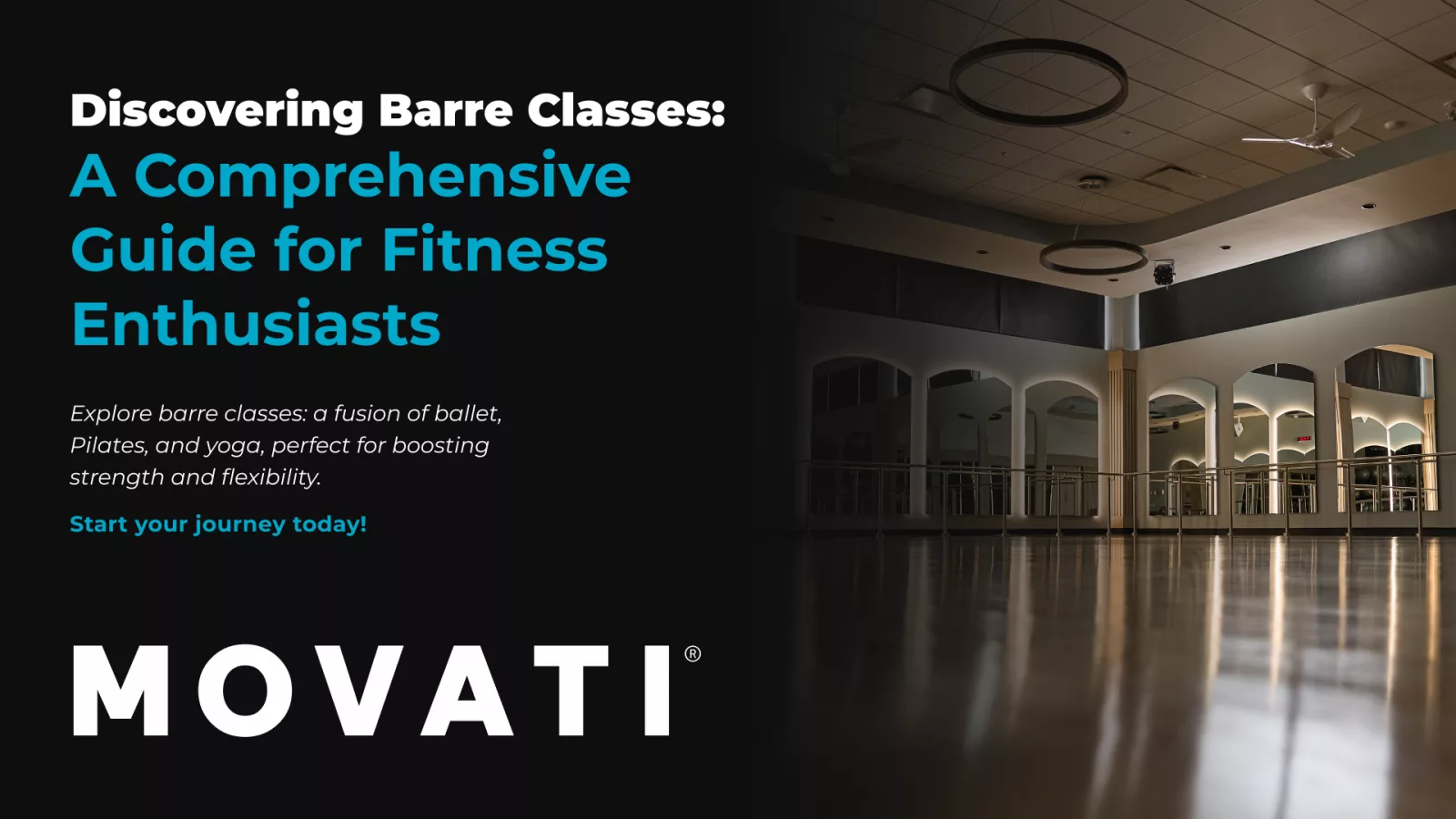 Modern barre studio interior with mirrors and ballet barres, ideal for barre classes focused on strength and flexibility.