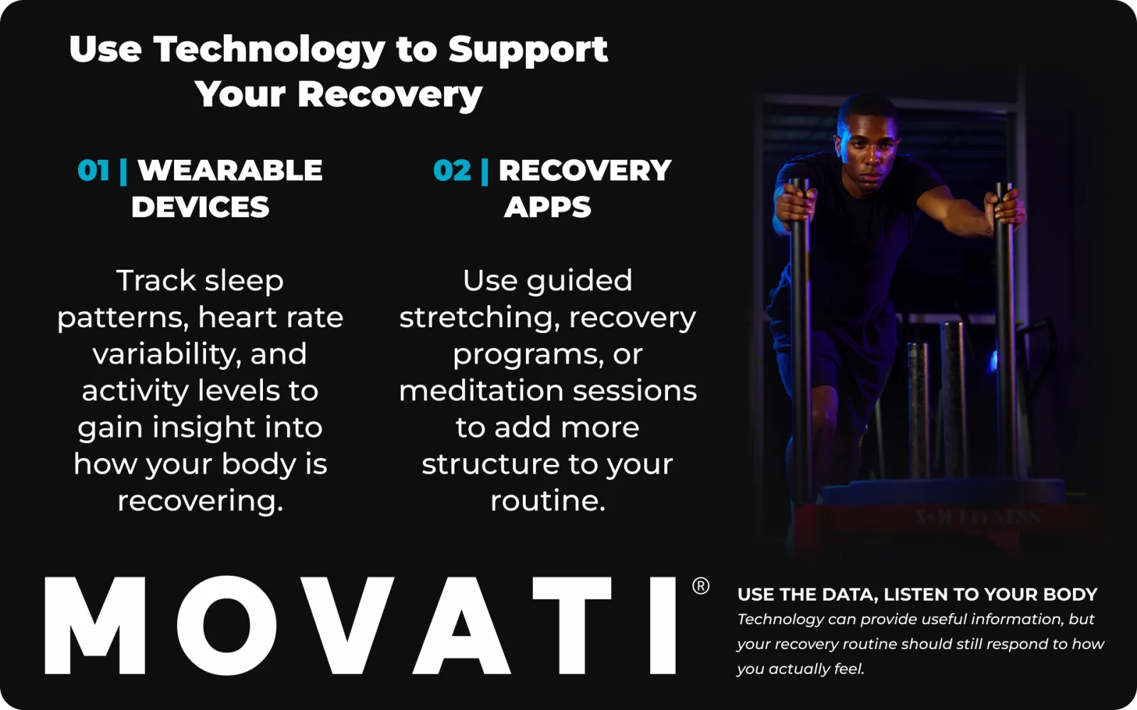 HYROX Recovery: Athlete using technology and wearable devices for effective post-competition recovery.